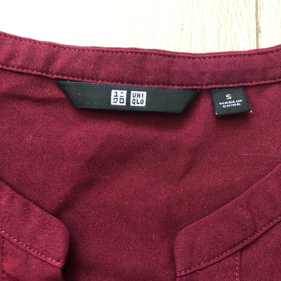 Uniqlo 1/2 Long Sleeve Blouse in Maroon Women’s Size S - Picture 5 of 12